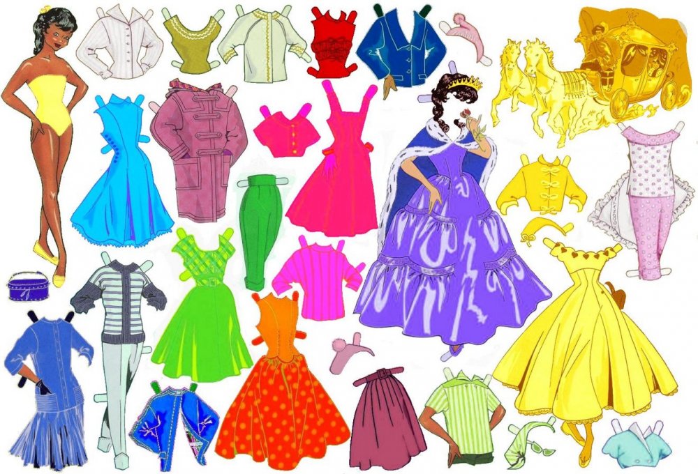 Платья для бумажных кукол