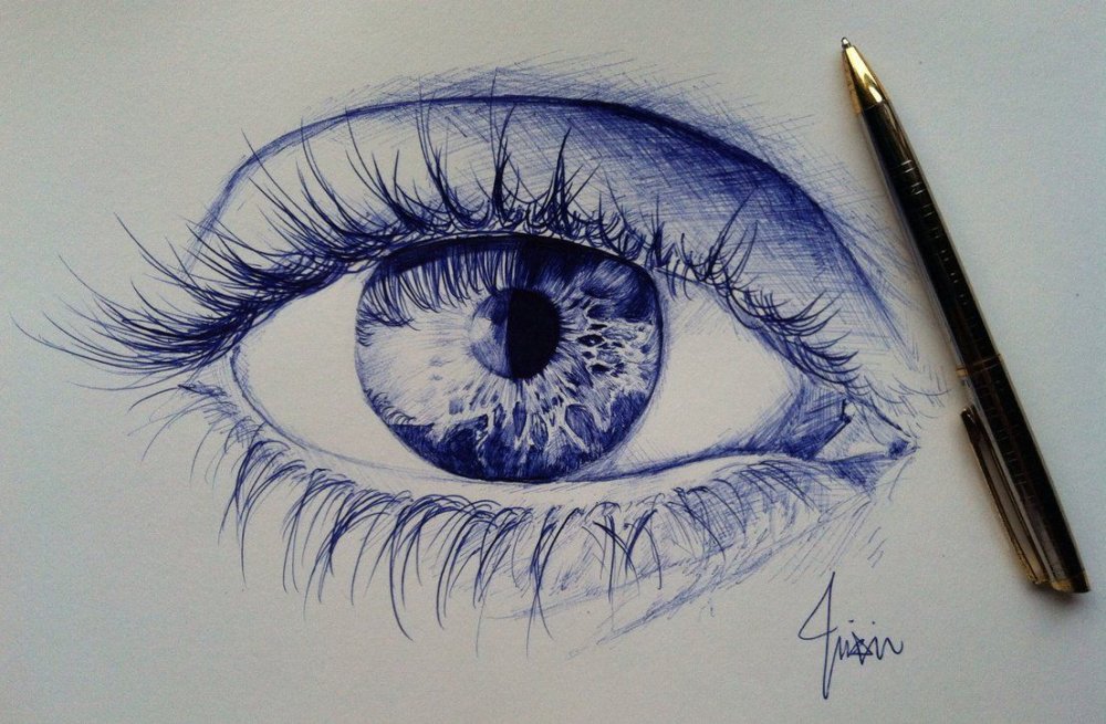 Глаз ручкой