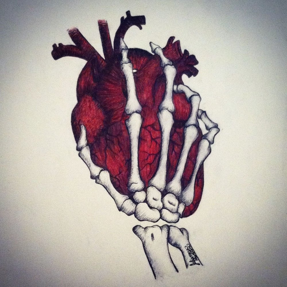 Человеческое сердце в крови