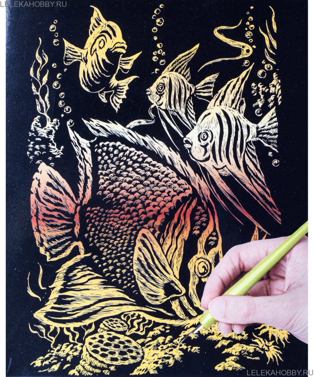 Гравюра для рисования рыба
