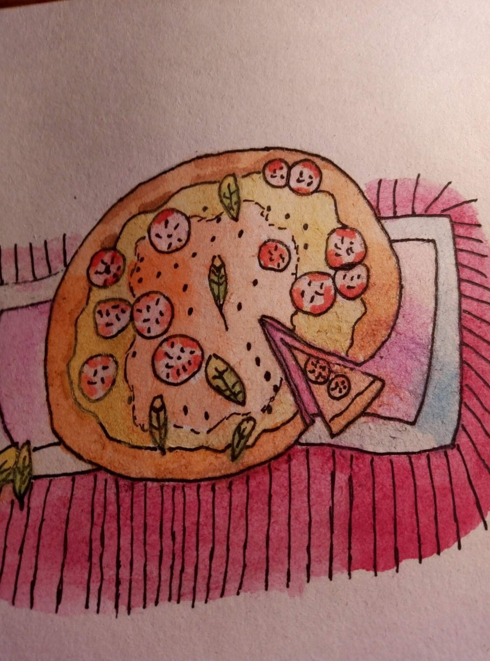 Рисунок пиццы в старшей группе