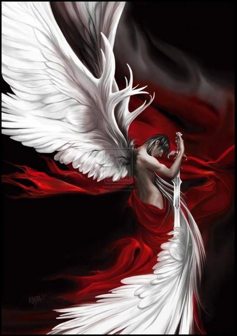Крылья «ангел» красные