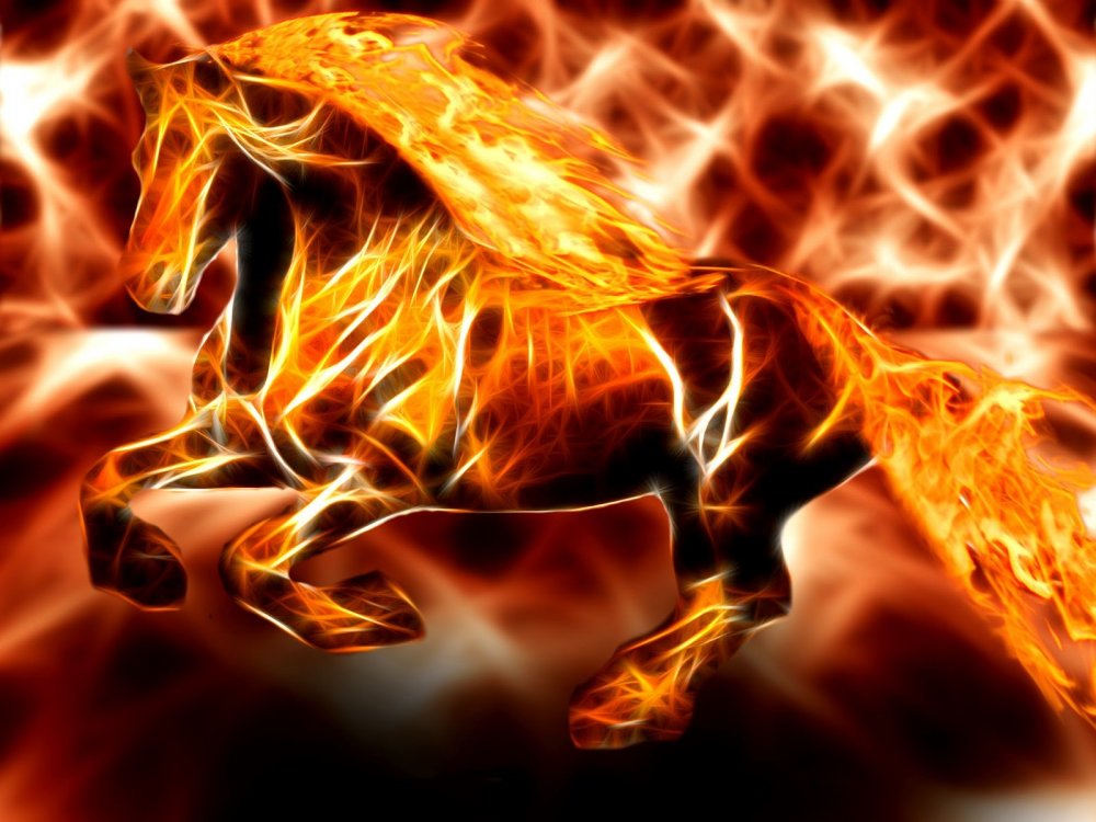 Фрактальные изображения лошадей
