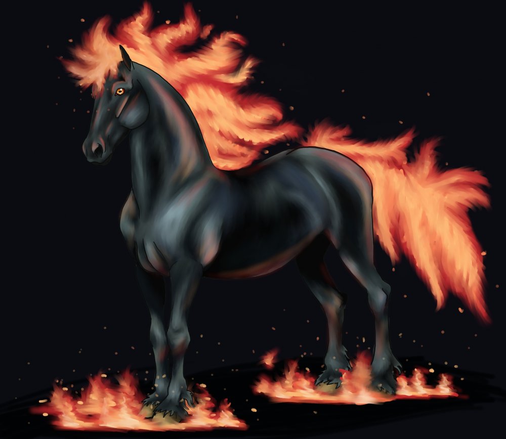 Лошадь с огненной гривой