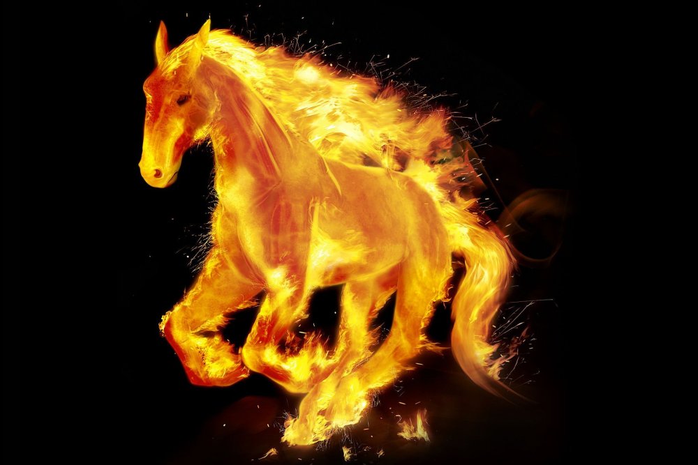 Огненная лошадь алмазная мозаика
