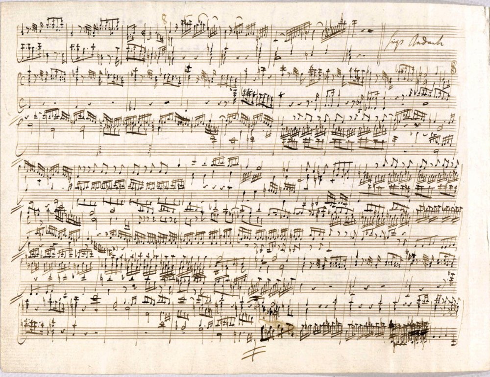 Рукописи нот Моцарта