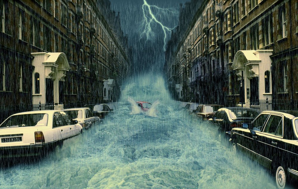 Наводнение в городе арт