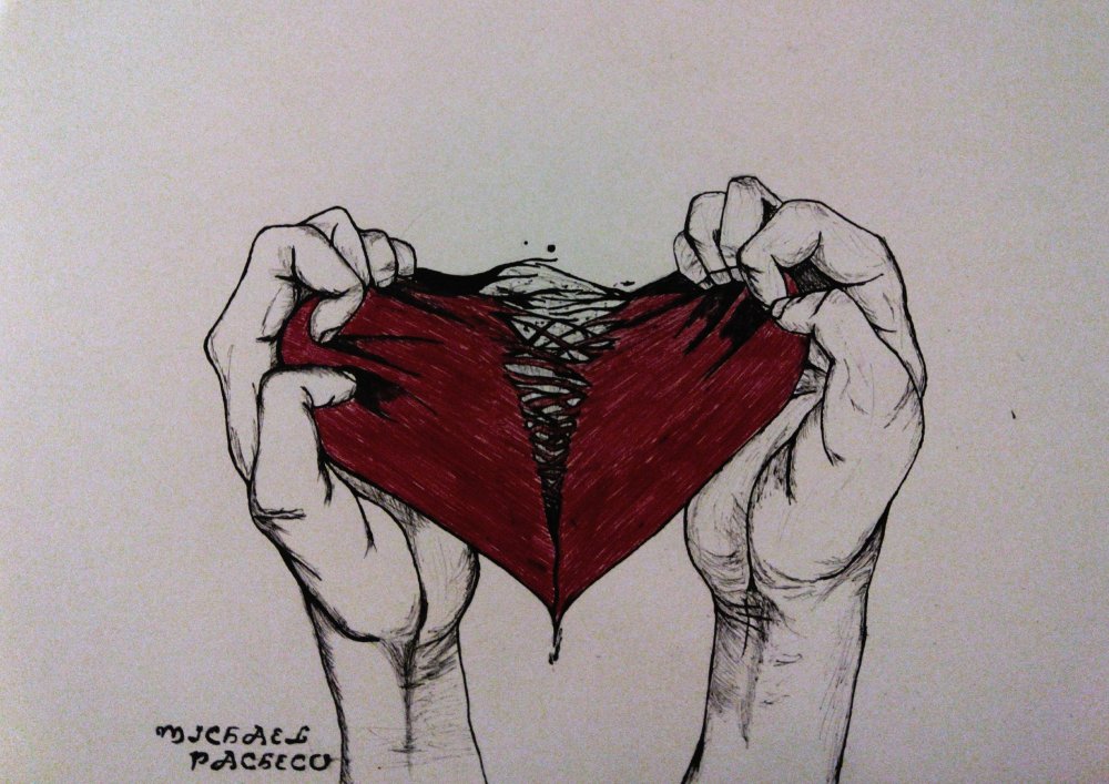Разбитое сердце истекает кровью