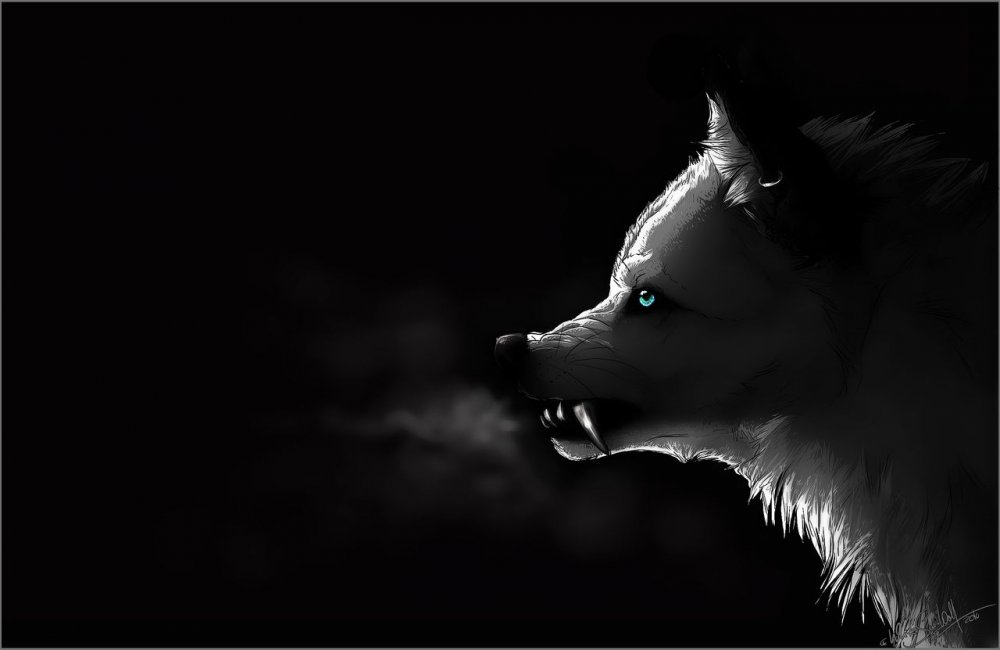 Волк рычит на луну