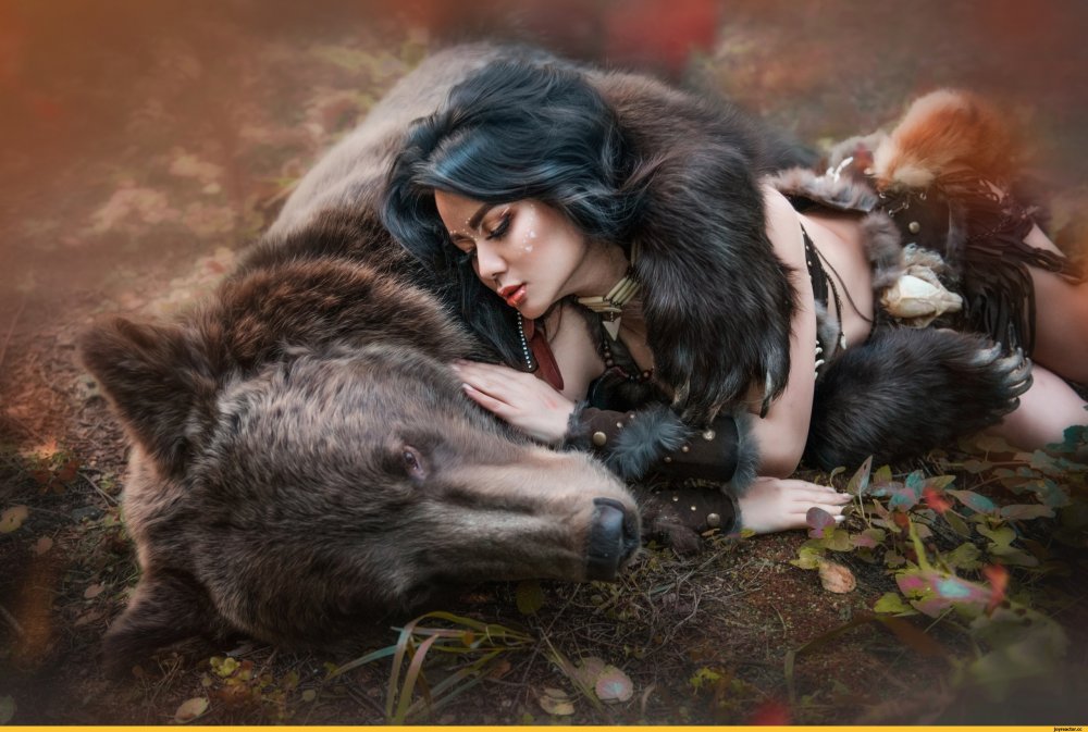 Дарья Лефлер фотосессия с волками