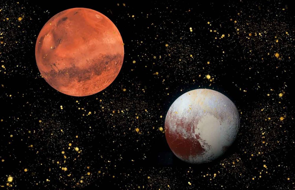Планеты Плутон и Марс и Венера