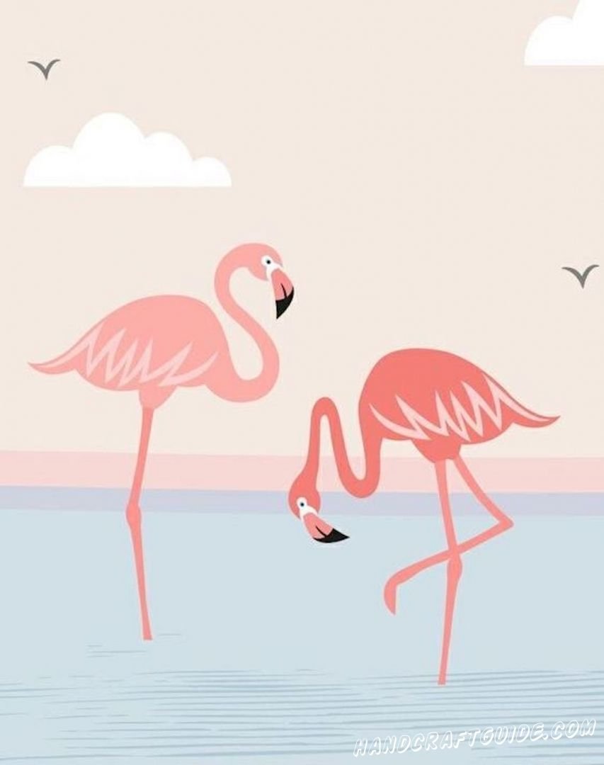 Фламинго карандашом