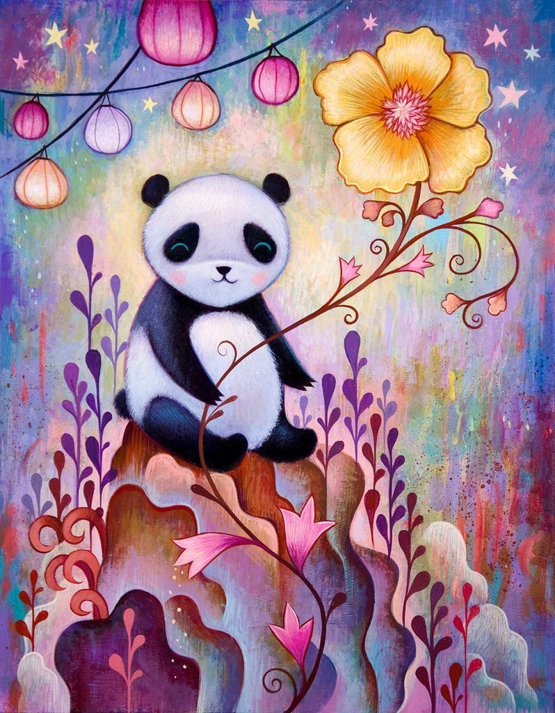 Влюбленные панды рисунок