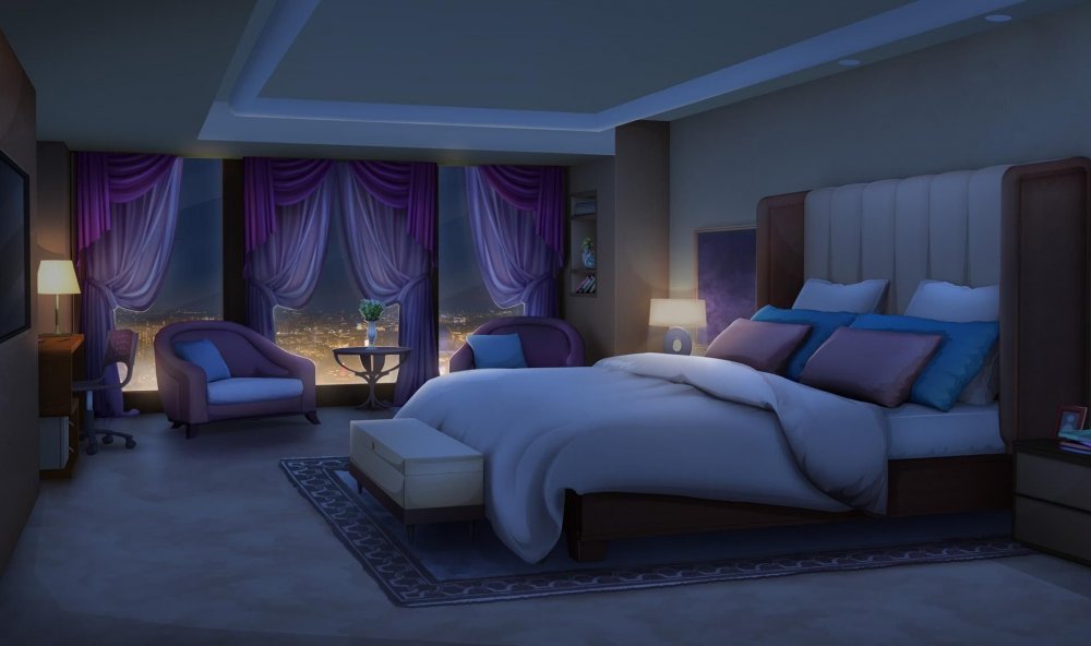 Аниме комната с кроватью для гача лайф