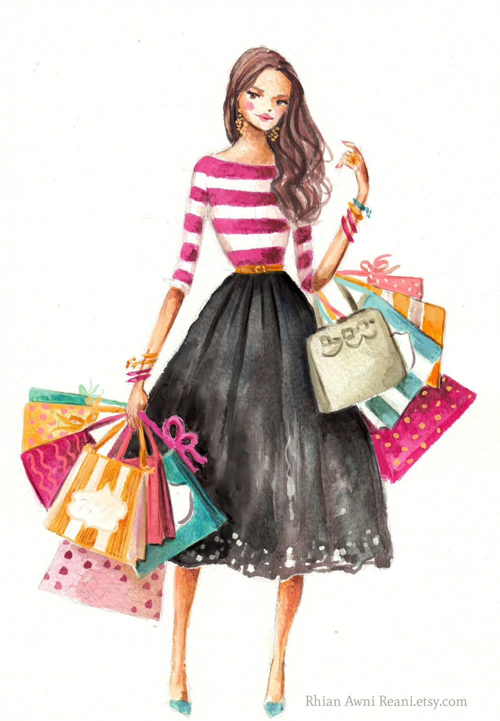 Фигура девушки с покупками