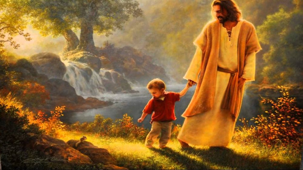 Разговор с богом о маме. Дети Бога. Христианская живопись. Христос и дети. Иисус Христос.