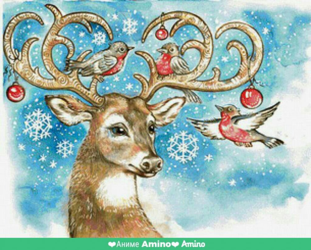 Картинки оленя новогоднего