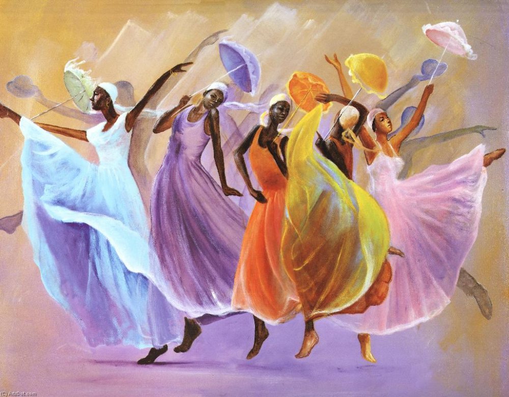 Танцующие девушки картина