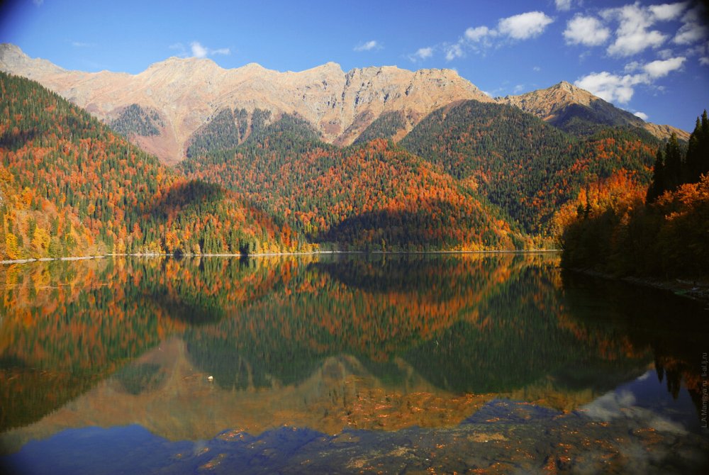 Озеро Рица Абхазия осенью