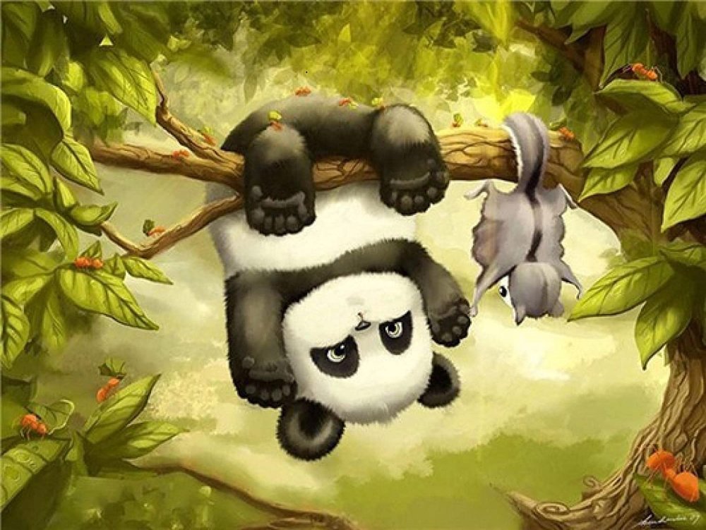 Алмазная мозаика игривая Панда