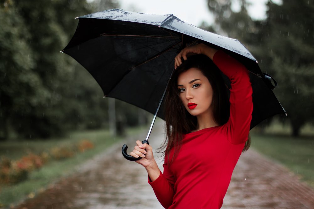 Девушка под зонтом картинки
