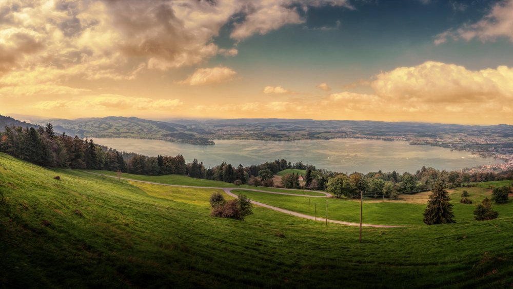 Пейзаж равнины Швейцария