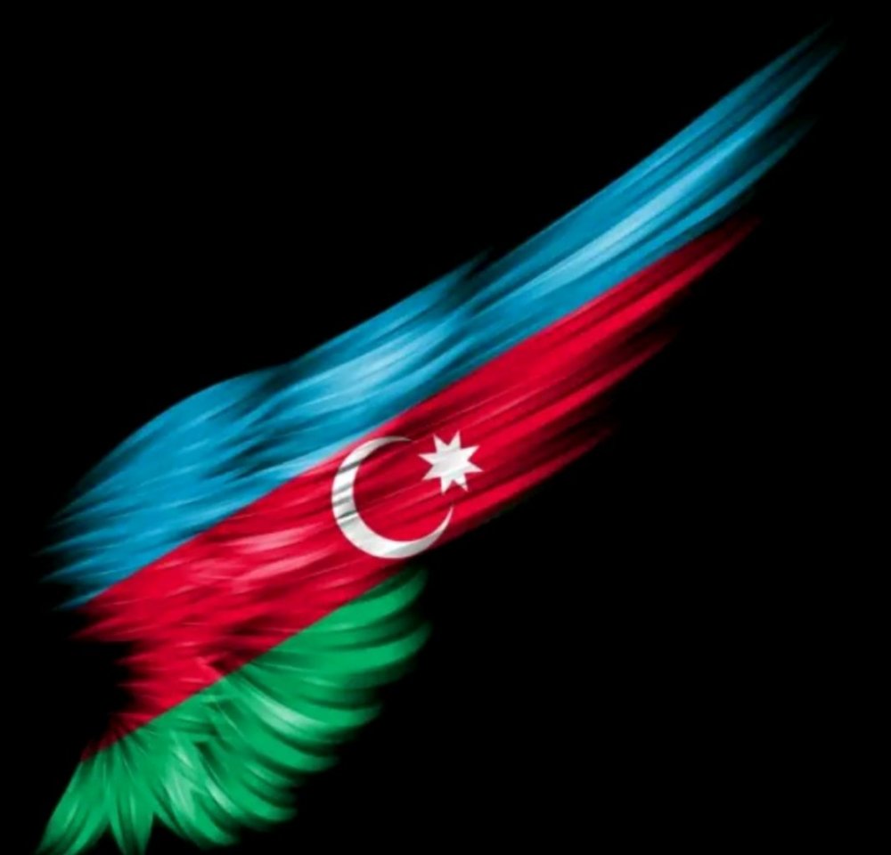 Флаг Азербайджана на черном фоне