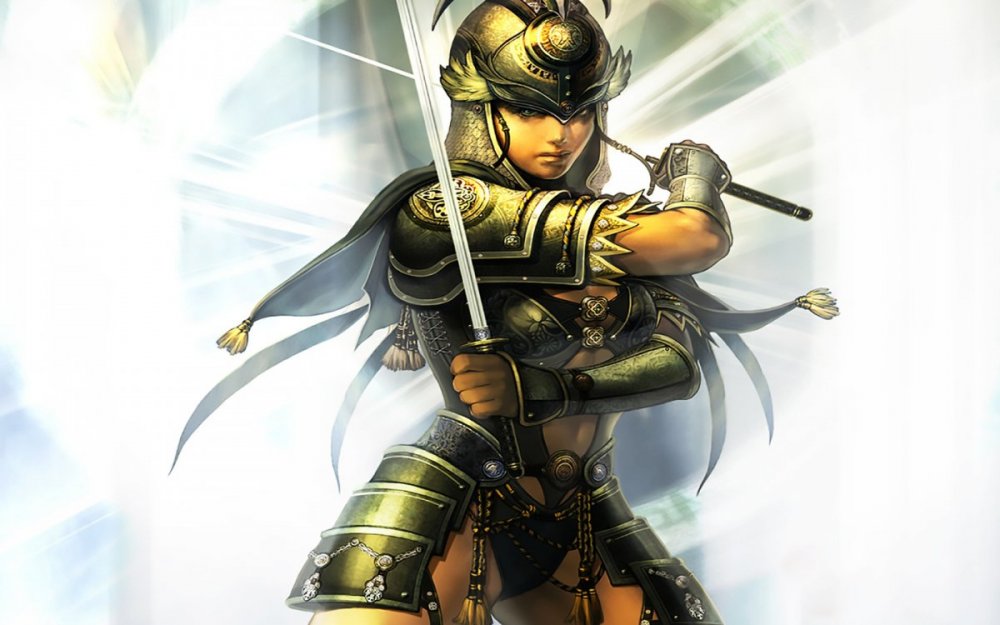 Красивый воин с мечом