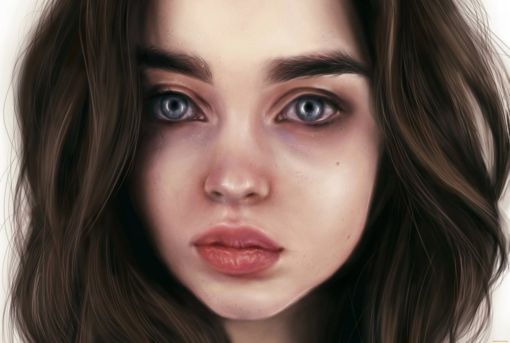 Лицо девушки рисунок