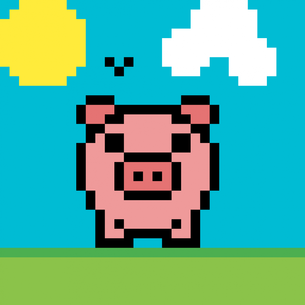 Свинья по пикселям