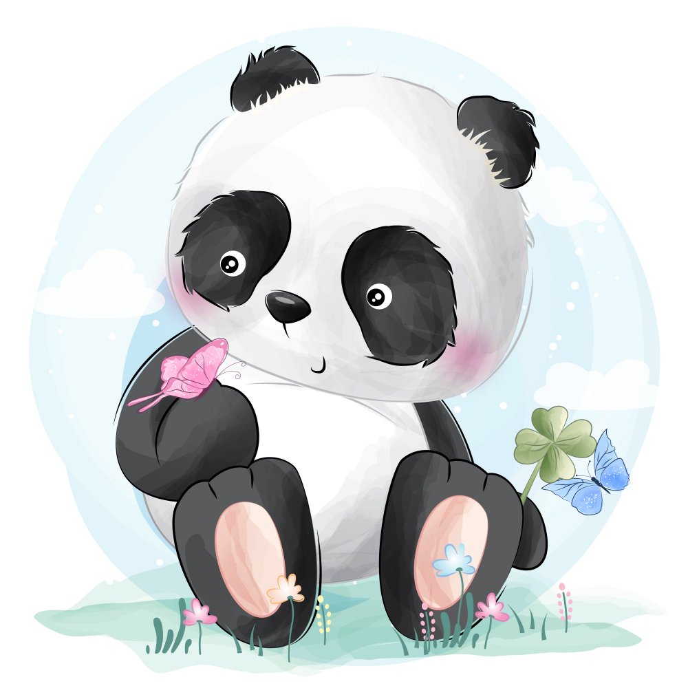 Картинки панды с рогом