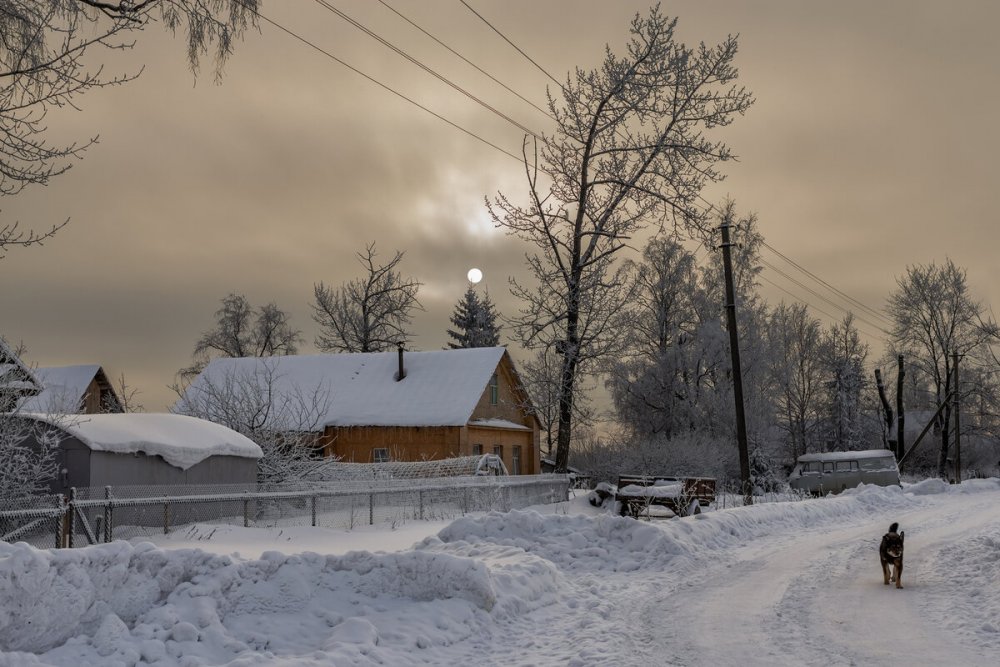 Русская зима в деревне