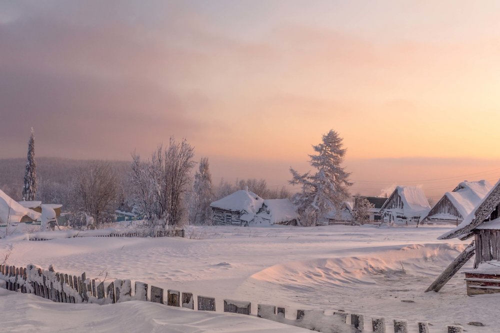 Деревня Урал зима