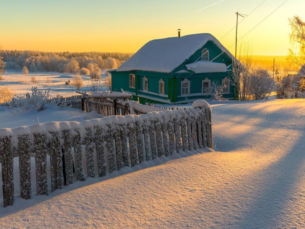 Сельская местность зимой
