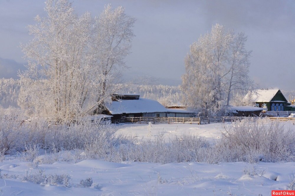 Зимняя деревня в Башкирии
