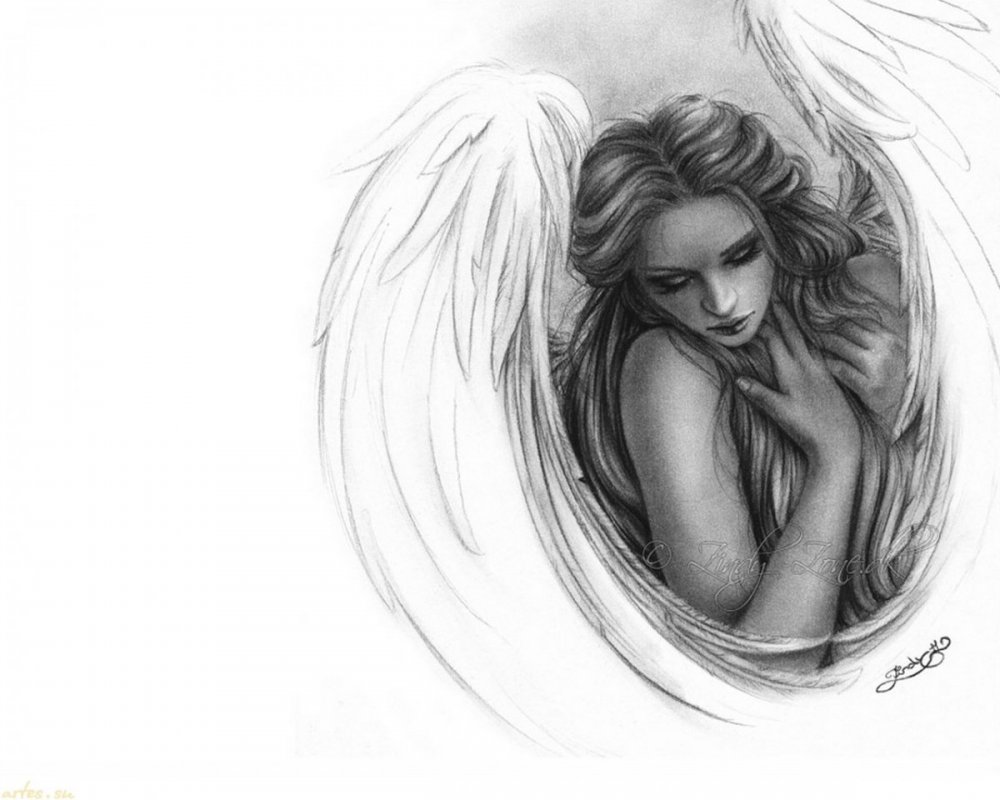Девочка ангел для срисовки