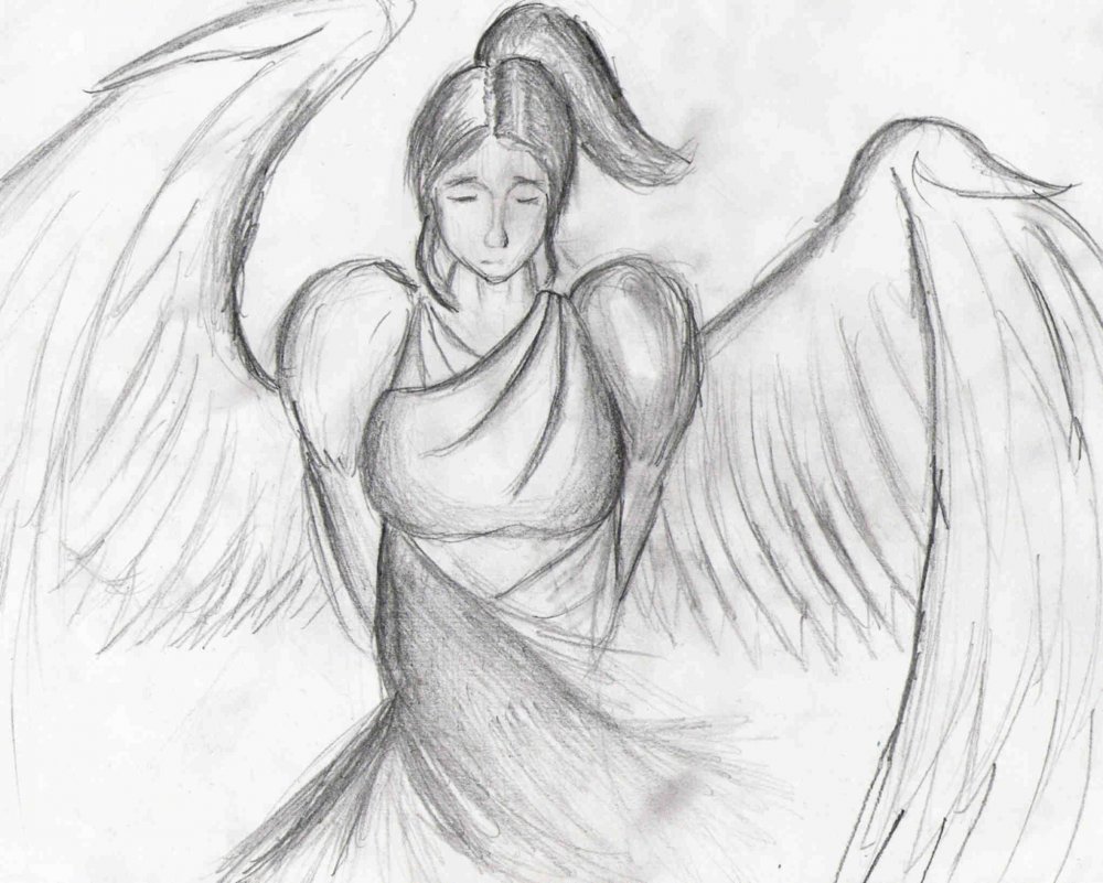 Эскизы для рисования ангелы