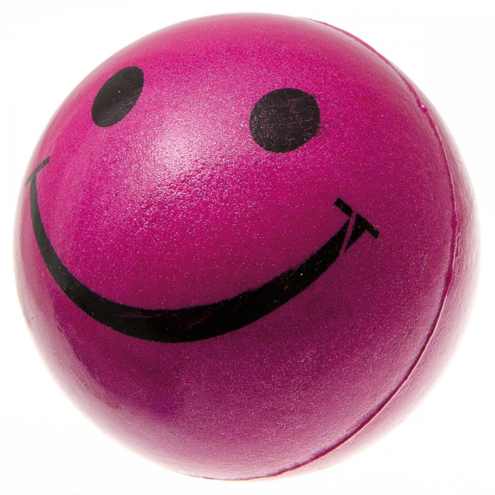 Мяч смайлик розовый ,металлик 63мм