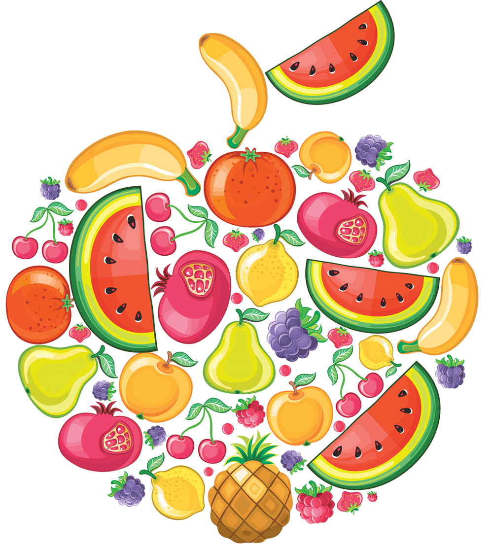 Милые овощи и фрукты