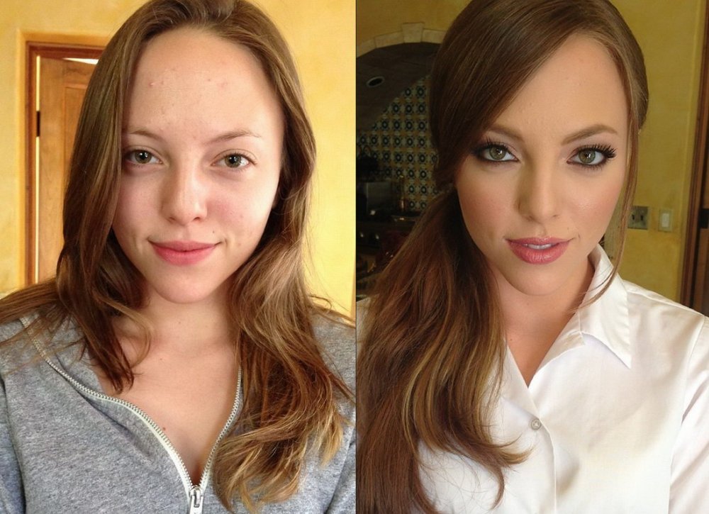 Красивый макияж до и после