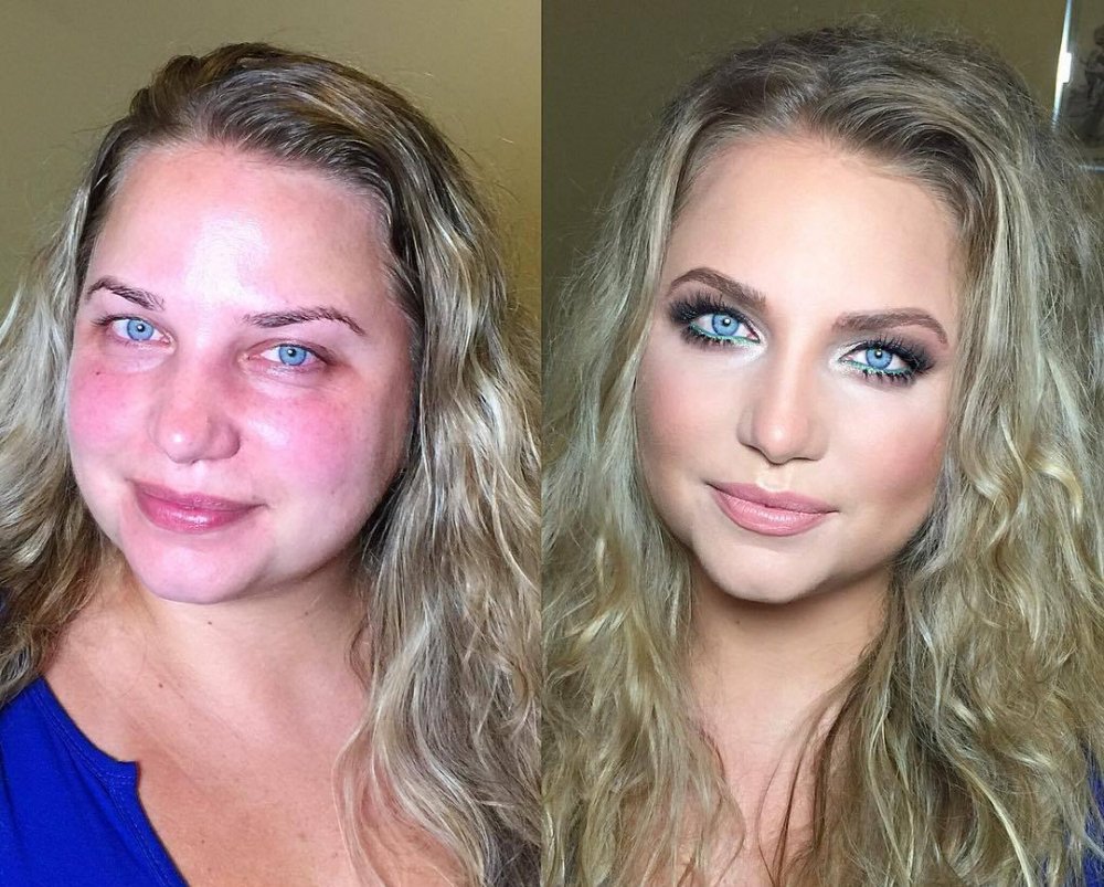 Повседневный макияж до и после