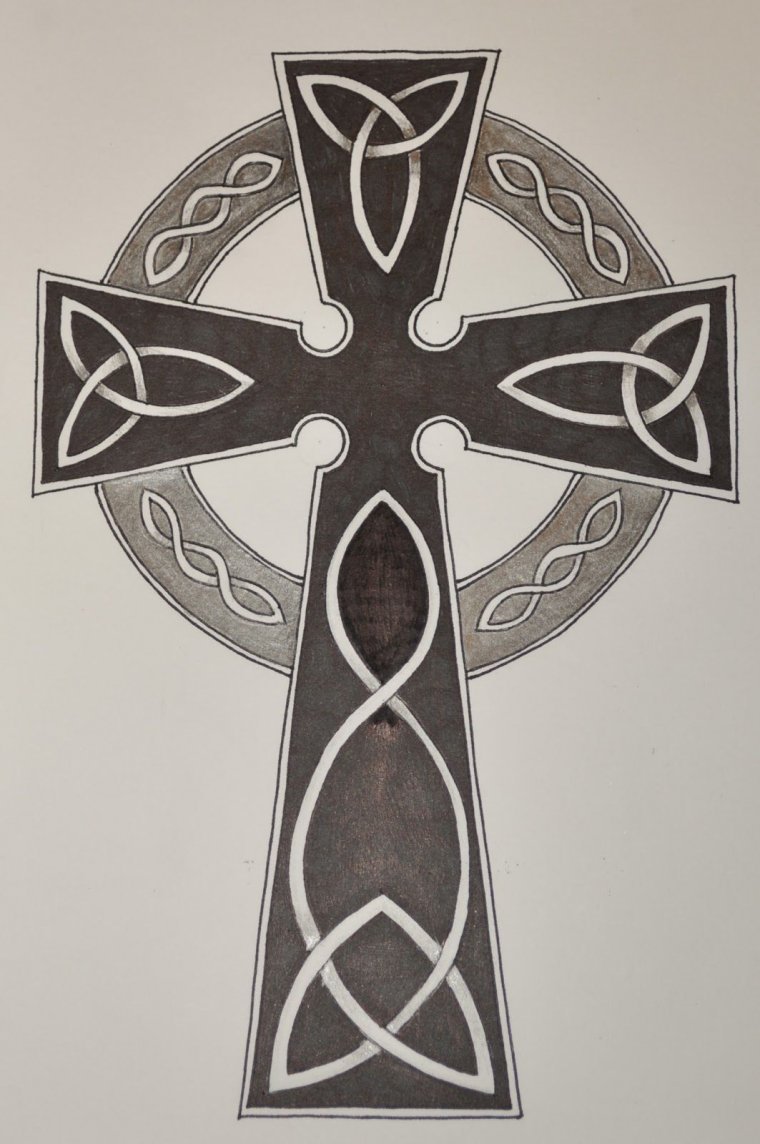 Эскиз тату крест православный