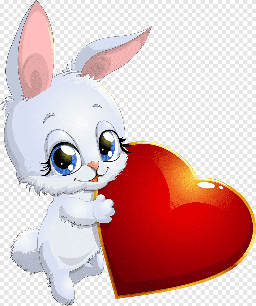 Сткиер кролик с сердечком