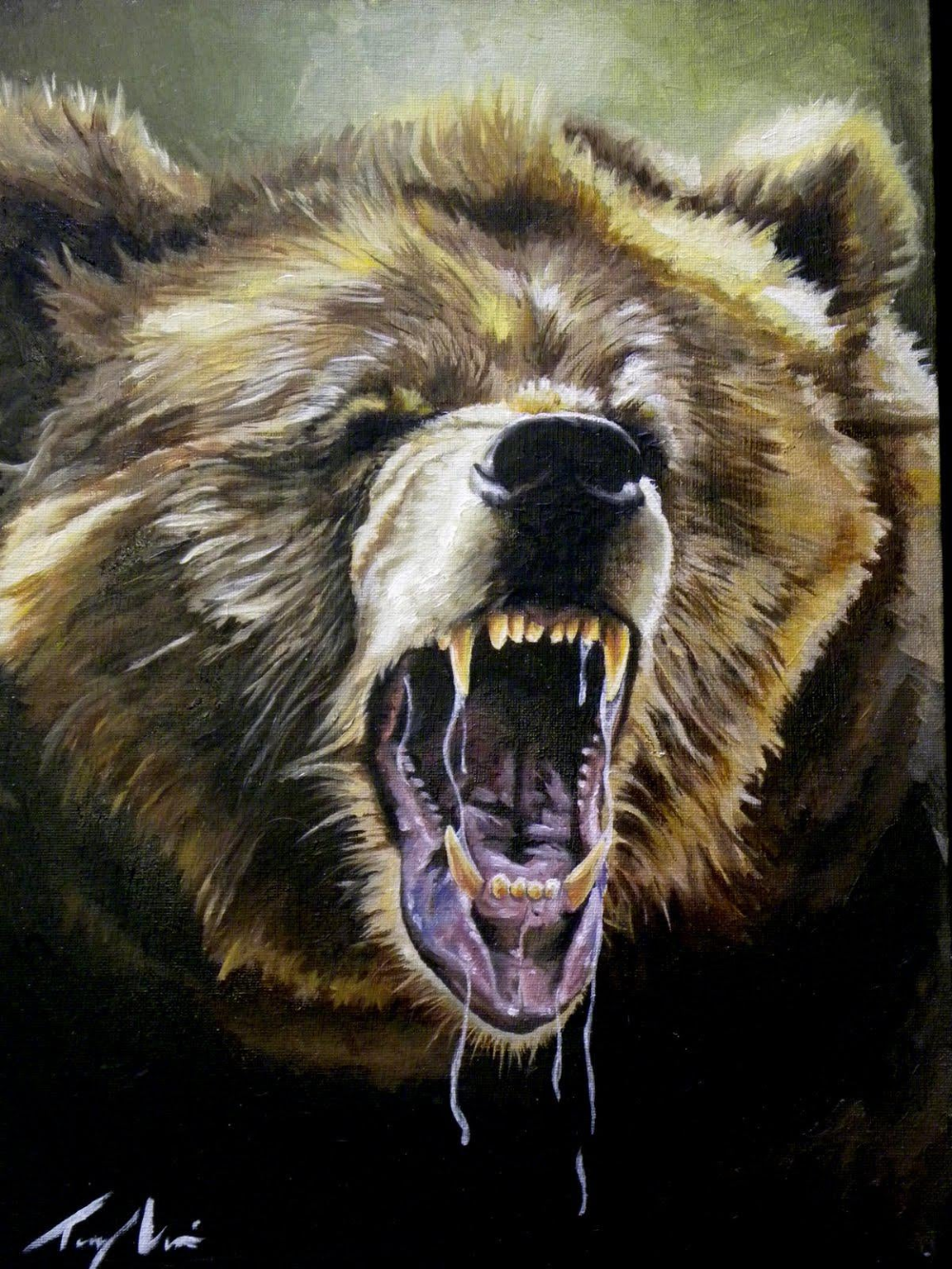 Бурый медведь нападение Гризли