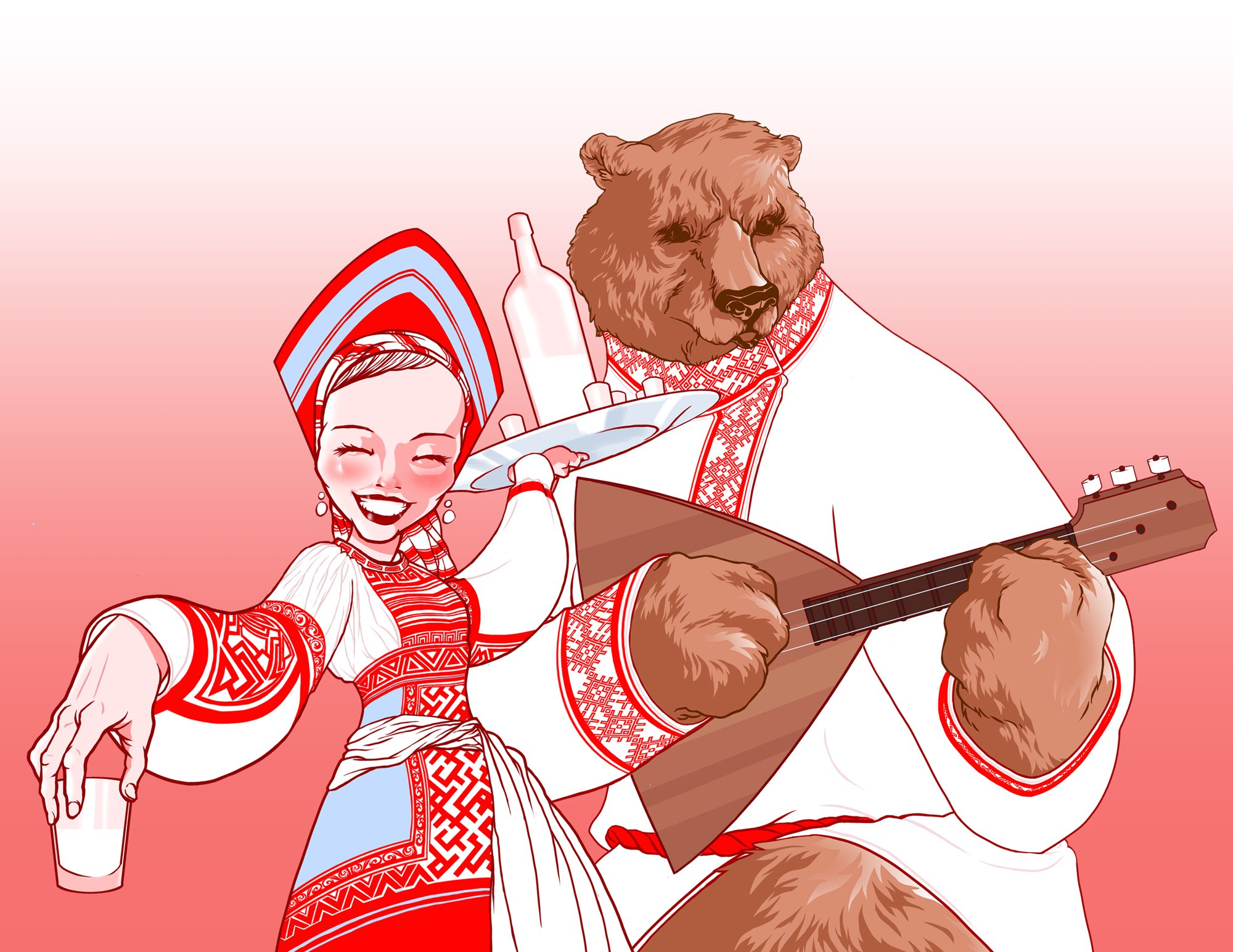 Эй народ веселей. Медведь с балалайкой. Стереотипы о русских. Русский медведь с балалайкой.