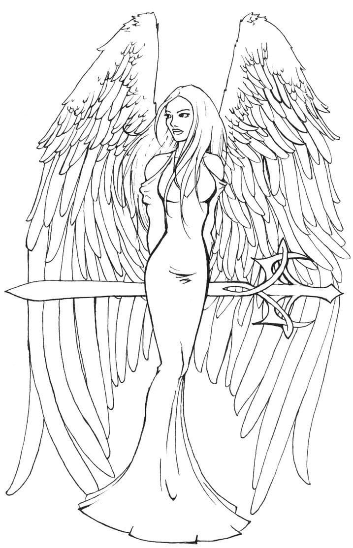 Раскраски для девочек ангелы