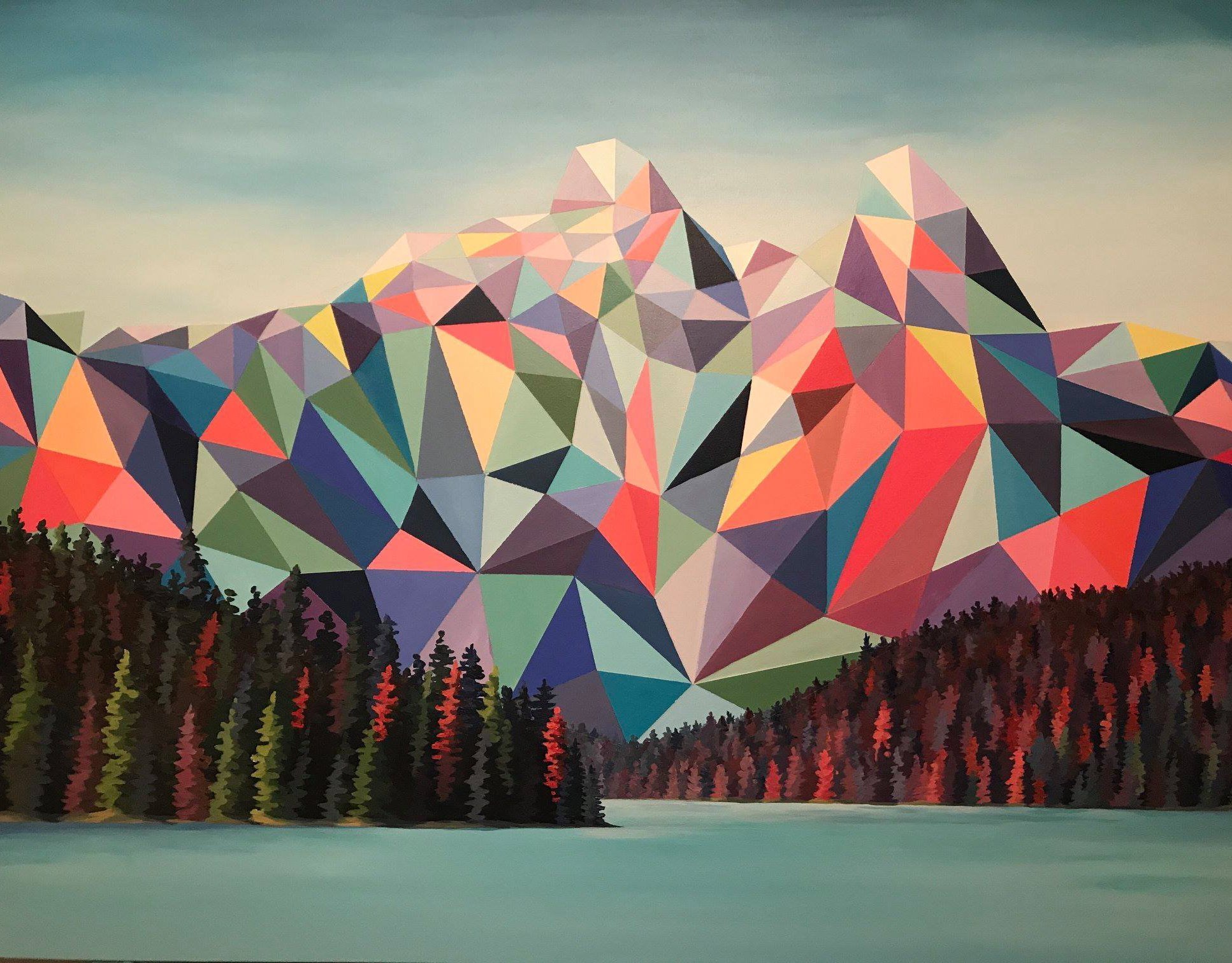 Картины квадратами и треугольниками. Окуда Сан Мигель художник. Маринистический пейзаж в кубизме. Стилизованный пейзаж. Геометрические формы в искусстве.