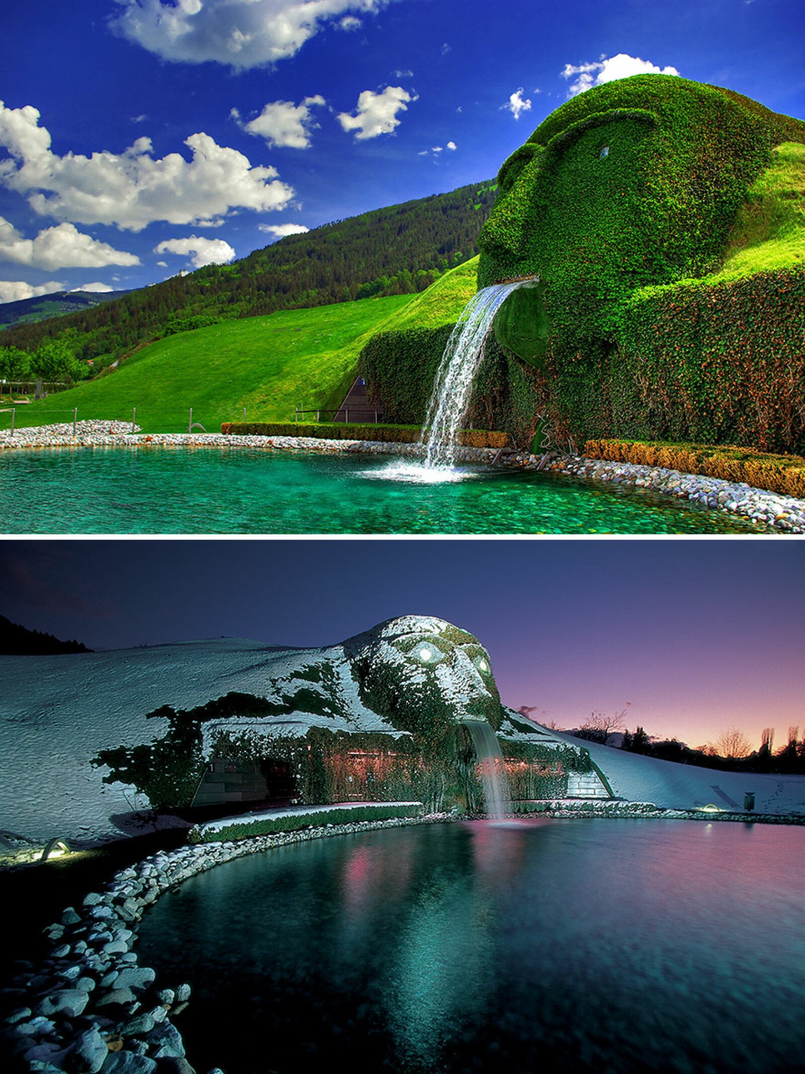 Необычно. Фонтан Сваровски Инсбрук Австрия. "Гигант", Ваттенс, Австрия. Красивые места мира. Невероятно красивые места.
