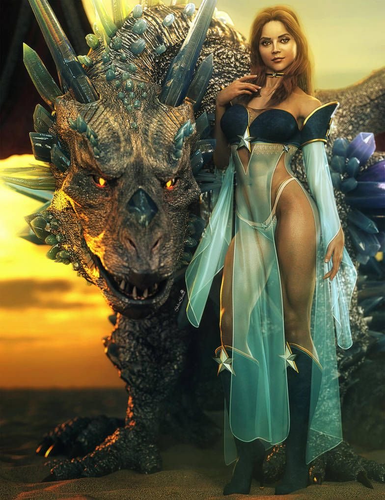 Дракон и девушка лубов