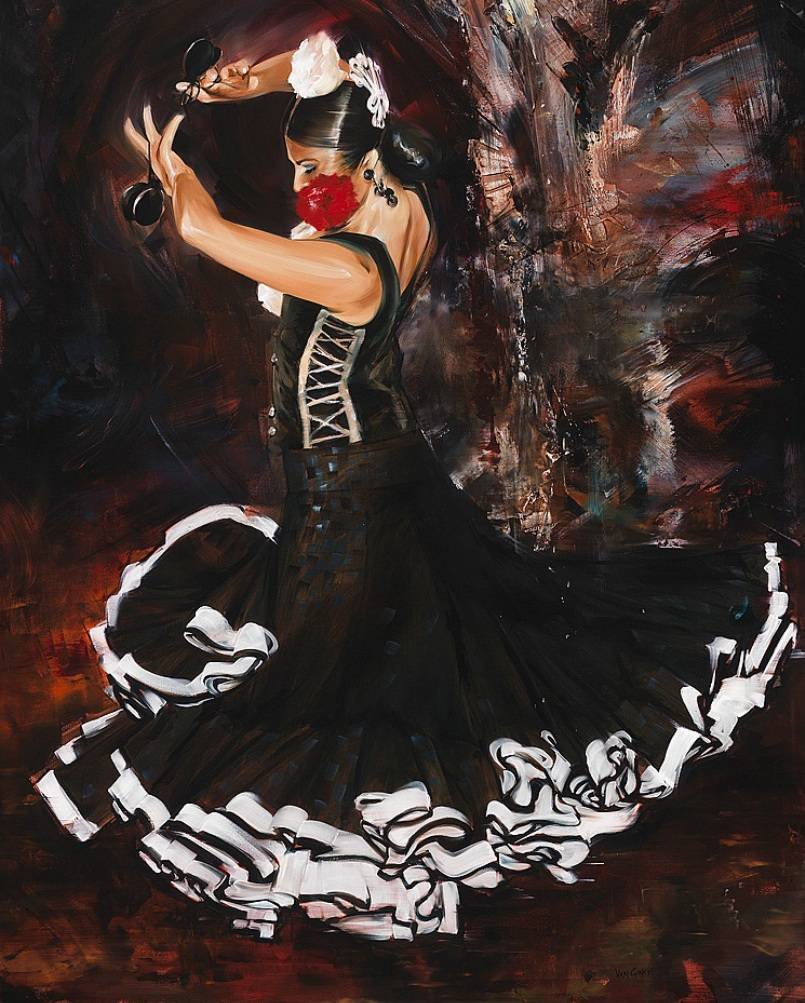 Фламенко танец в Испании живопись